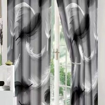 Lenjerie de pat bumbac finet cu elastic – 6 piese + 2 Draperii, Model 13916