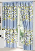 Lenjerie de pat bumbac finet cu elastic – 6 piese + 2 Draperii, Model 13917
