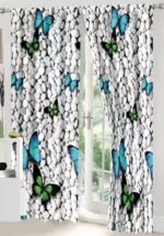 Lenjerie de pat bumbac finet cu elastic – 6 piese + 2 Draperii, Model 13918
