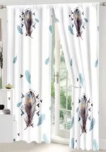Lenjerie de pat bumbac finet cu elastic – 6 piese + 2 Draperii, Model 13919