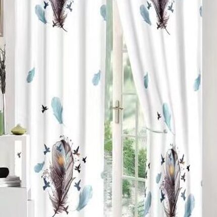 Lenjerie de pat bumbac finet cu elastic – 6 piese + 2 Draperii, Model 13919