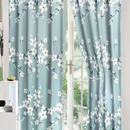 Lenjerie de pat bumbac finet cu elastic – 6 piese + 2 Draperii, Model 13920