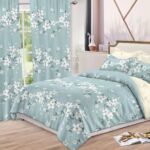 Lenjerie de pat bumbac finet cu elastic – 6 piese + 2 Draperii, Model 13920 - imagine 2