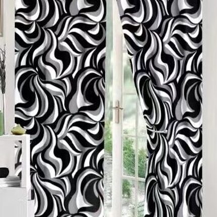 Lenjerie de pat bumbac finet cu elastic – 6 piese + 2 Draperii, Model 13921