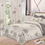 Lenjerie de pat bumbac finet cu elastic – 6 piese + 2 Draperii, Model 13928 - imagine 2
