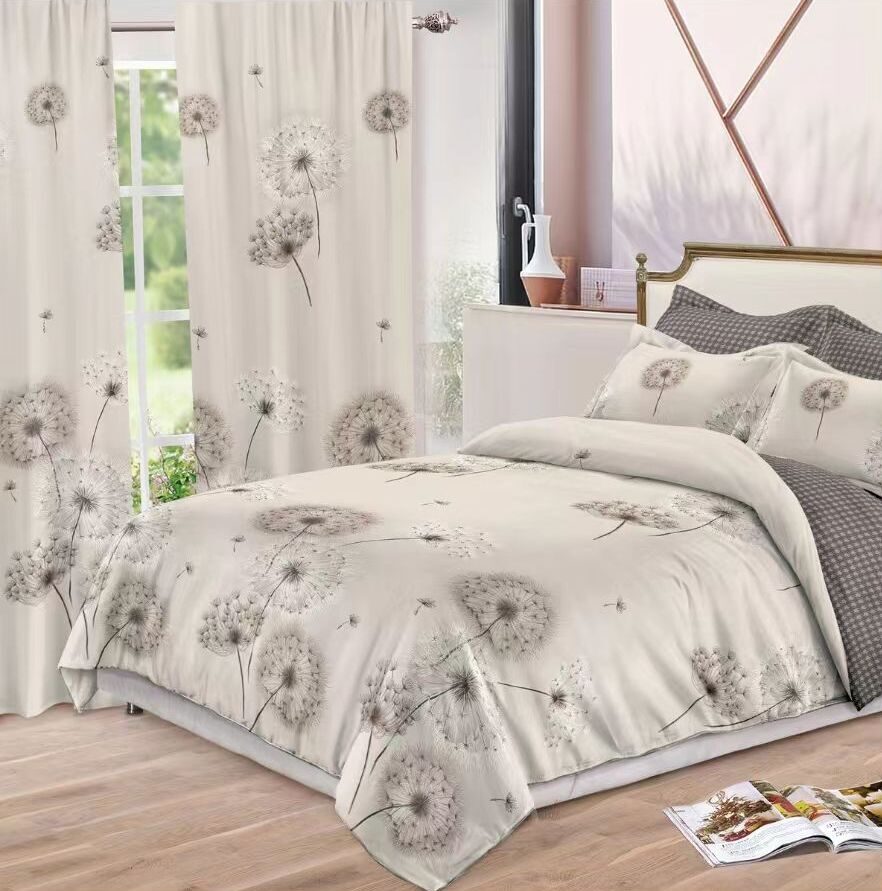 Lenjerie de pat bumbac finet cu elastic – 6 piese + 2 Draperii, Model 13928 - imagine 2 Lenjerie de pat bumbac finet cu elastic – 6 piese + 2 Draperii, Model 13928 - imagine 2