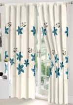 Lenjerie de pat bumbac finet cu elastic – 6 piese + 2 Draperii, Model 13929