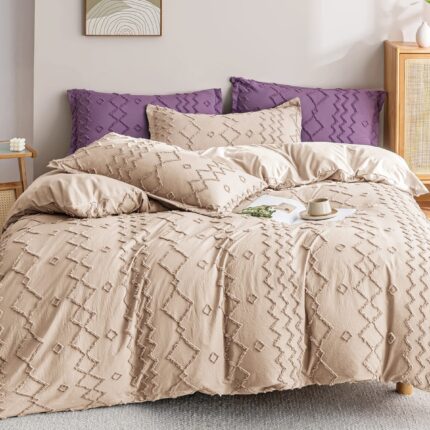 Lenjerie de pat bumbac finet cu elastic Premium – 4 piese, Model 12455