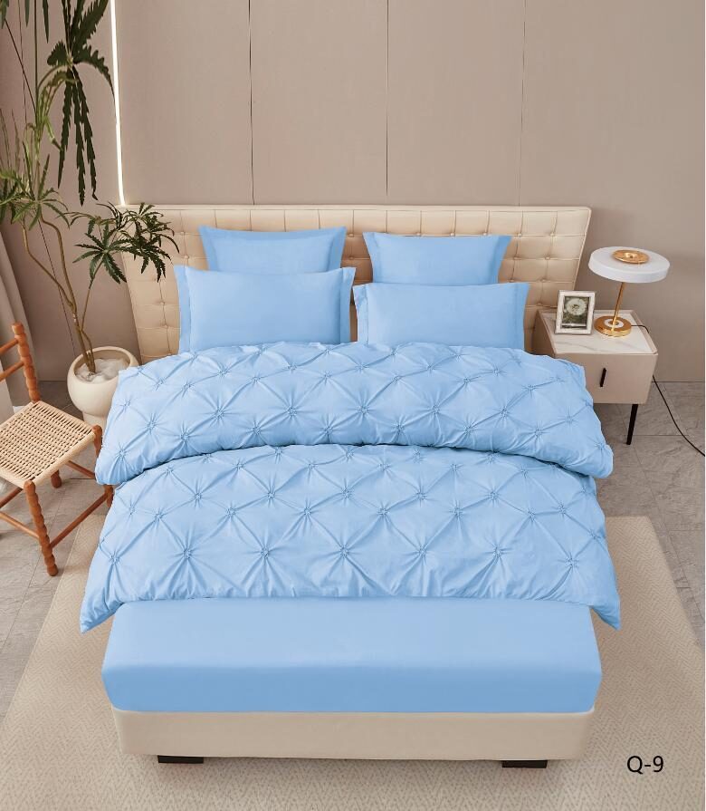 Lenjerie de pat bumbac finet cu pliuri – deluxe – cu elastic – 6 piese, Model 16313 Lenjerie de pat bumbac finet cu pliuri – deluxe – cu elastic – 6 piese, Model 16313