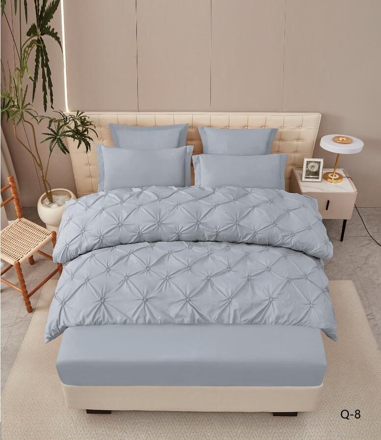 Lenjerie de pat bumbac finet cu pliuri – deluxe – cu elastic – 6 piese, Model 16314 Lenjerie de pat bumbac finet cu pliuri – deluxe – cu elastic – 6 piese, Model 16314