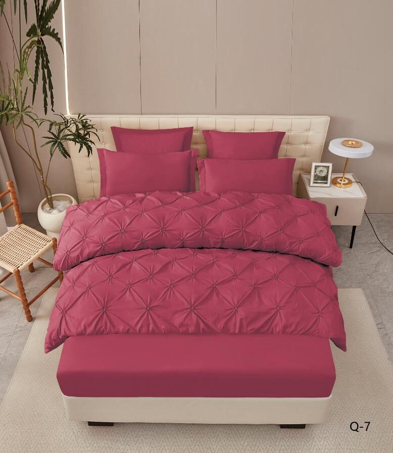 Lenjerie de pat bumbac finet cu pliuri – deluxe – cu elastic – 6 piese, Model 16315 Lenjerie de pat bumbac finet cu pliuri – deluxe – cu elastic – 6 piese, Model 16315