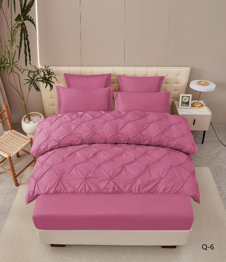 Lenjerie de pat bumbac finet cu pliuri – deluxe – cu elastic – 6 piese, Model 16316 Lenjerie de pat bumbac finet cu pliuri – deluxe – cu elastic – 6 piese, Model 16316