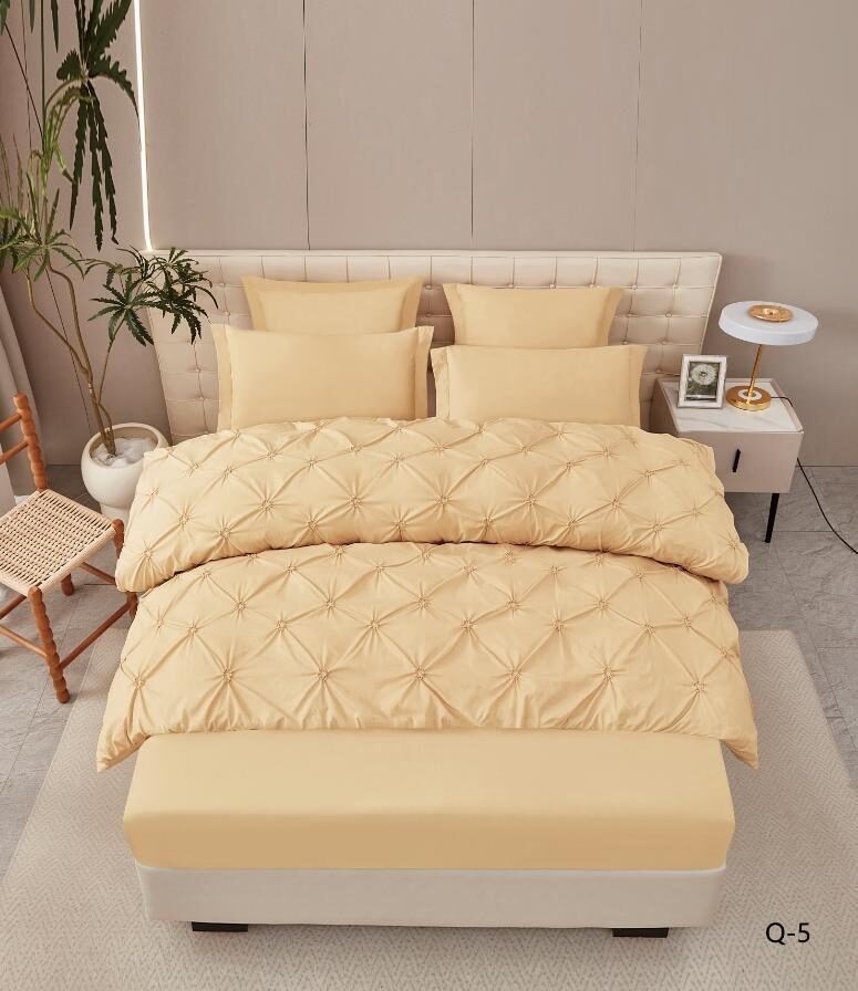 Lenjerie de pat bumbac finet cu pliuri – deluxe – cu elastic – 6 piese, Model 16317 Lenjerie de pat bumbac finet cu pliuri – deluxe – cu elastic – 6 piese, Model 16317