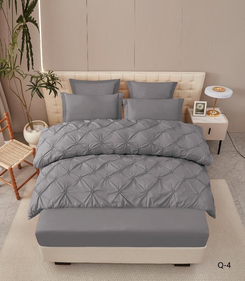 Lenjerie de pat bumbac finet cu pliuri – deluxe – cu elastic – 6 piese, Model 16318 Lenjerie de pat bumbac finet cu pliuri – deluxe – cu elastic – 6 piese, Model 16318