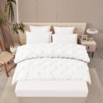 Lenjerie de pat bumbac finet cu pliuri – deluxe – cu elastic – 6 piese, Model 16321
