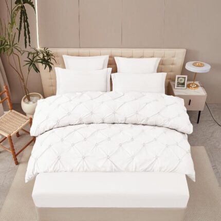 Lenjerie de pat bumbac finet cu pliuri – deluxe – cu elastic – 6 piese, Model 16321