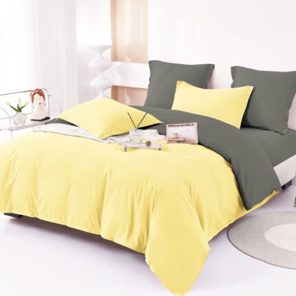Lenjerie de pat bumbac finet Deluxe – uni – 6 piese, Model 14921 - imagine 2