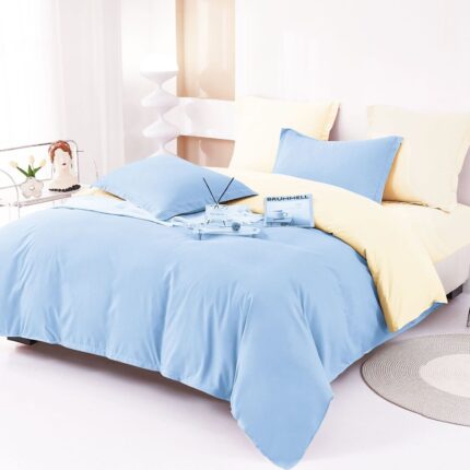 Lenjerie de pat bumbac finet Deluxe – uni – 6 piese, Model 14923 - imagine 2
