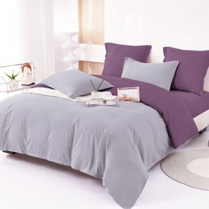 Lenjerie de pat bumbac finet Deluxe – uni – 6 piese, Model 14928 - imagine 2