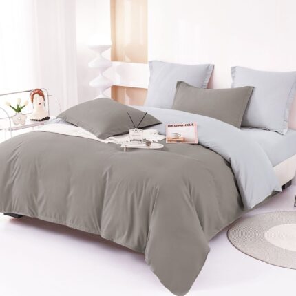 Lenjerie de pat bumbac finet Deluxe – uni – 6 piese, Model 14929 - imagine 2