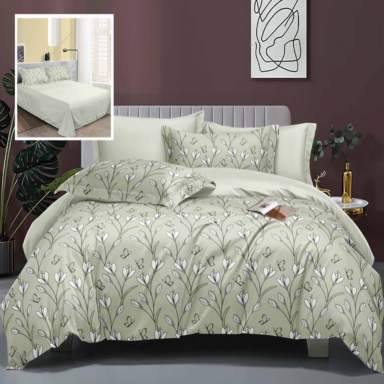 Lenjerie de pat bumbac finet Elegance – 6 piese, Model 10313 Lenjerie de pat bumbac finet Elegance – 6 piese, Model 10313