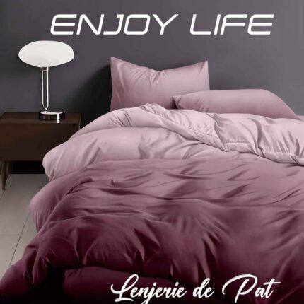 Lenjerie de pat bumbac finet “Enjoy Life” – 4 piese, Model 16977