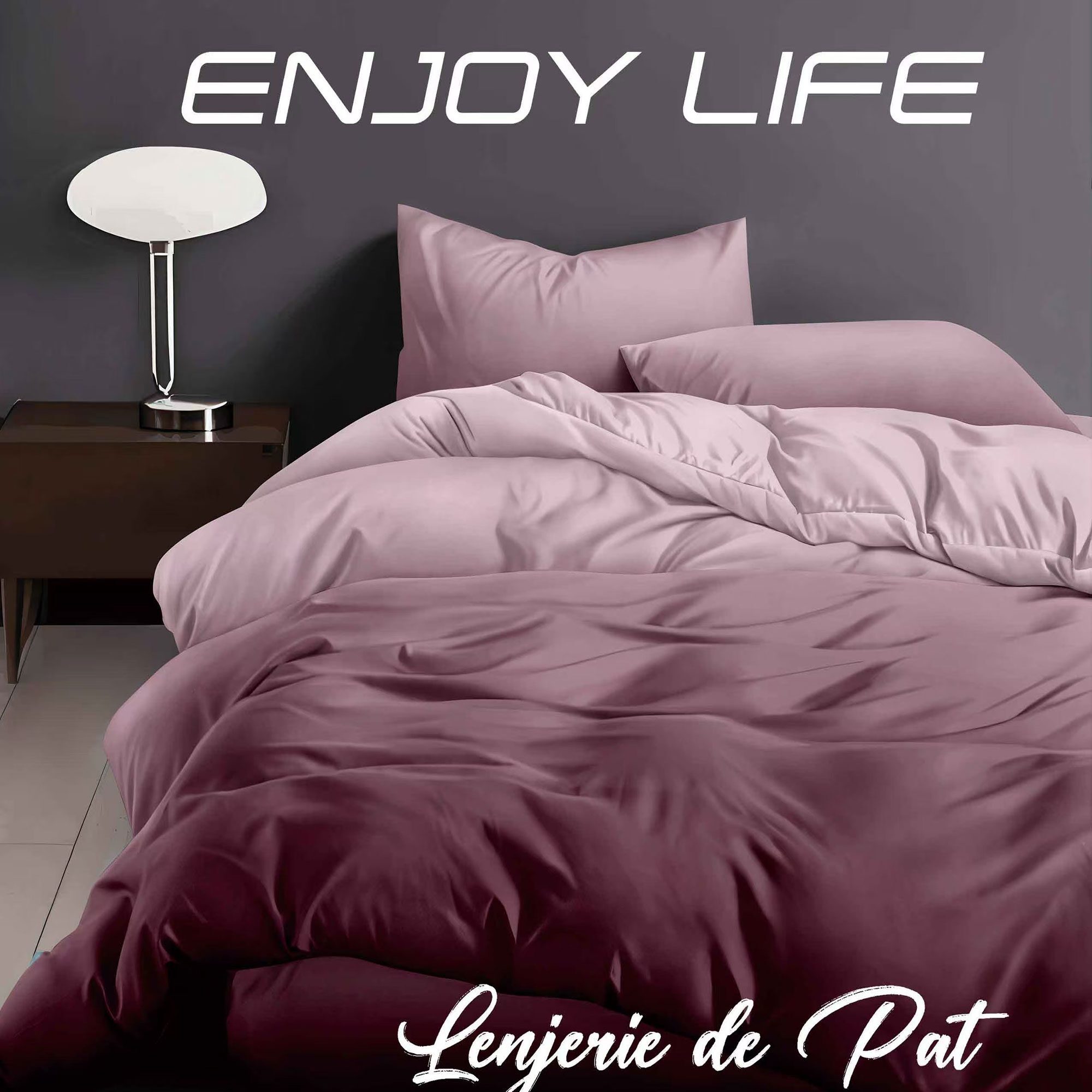 Lenjerie de pat bumbac finet “Enjoy Life” – 4 piese, Model 16977 Lenjerie de pat bumbac finet “Enjoy Life” – 4 piese, Model 16977