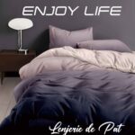 Lenjerie de pat bumbac finet “Enjoy Life” – 4 piese, Model 16978