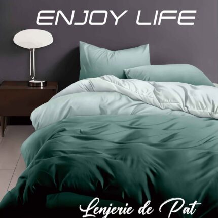 Lenjerie de pat bumbac finet “Enjoy Life” – 4 piese, Model 16979
