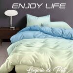 Lenjerie de pat bumbac finet “Enjoy Life” – 4 piese, Model 16981