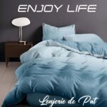 Lenjerie de pat bumbac finet “Enjoy Life” – 4 piese, Model 16983