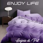 Lenjerie de pat bumbac finet “Enjoy Life” – 4 piese, Model 16984