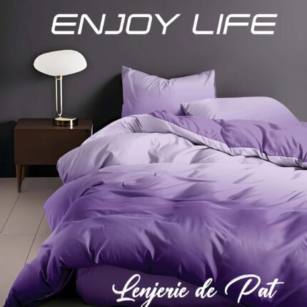 Lenjerie de pat bumbac finet “Enjoy Life” – 4 piese, Model 16984