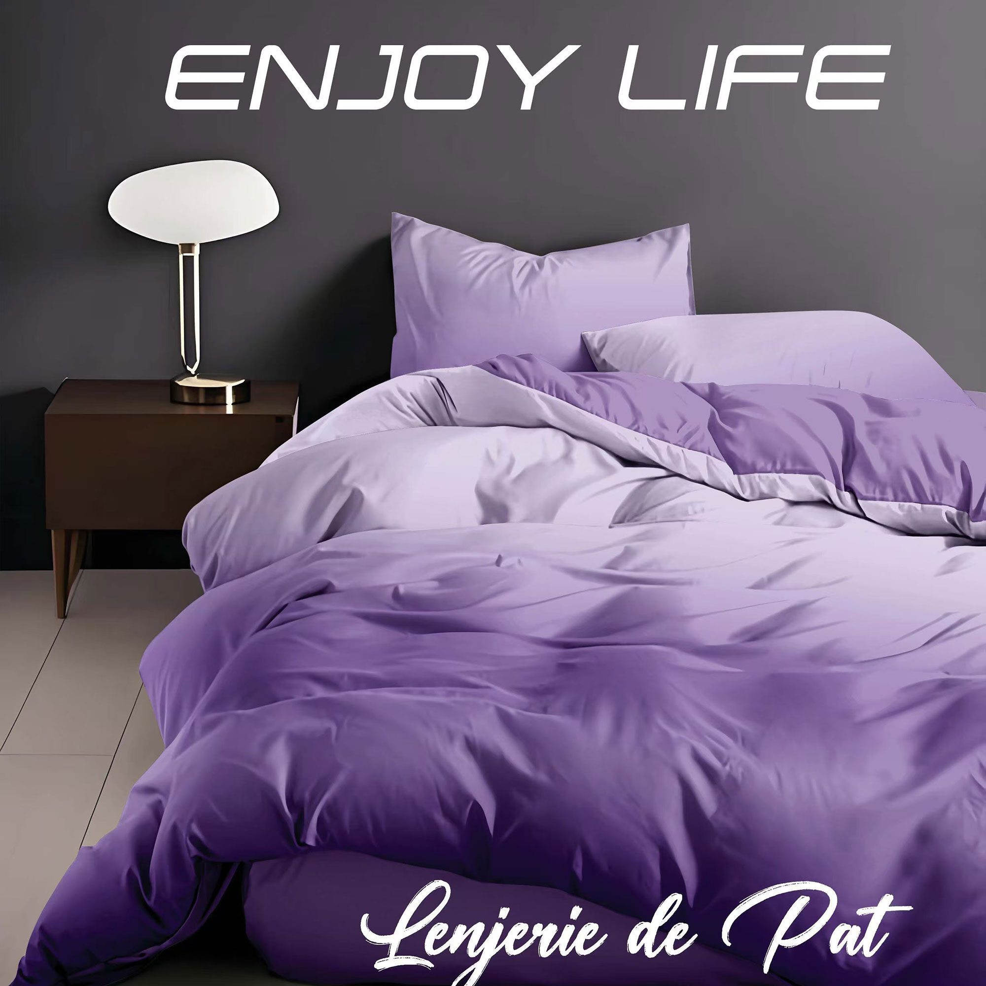 Lenjerie de pat bumbac finet “Enjoy Life” – 4 piese, Model 16984 Lenjerie de pat bumbac finet “Enjoy Life” – 4 piese, Model 16984