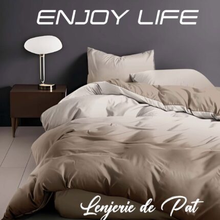 Lenjerie de pat bumbac finet “Enjoy Life” – 4 piese, Model 16986