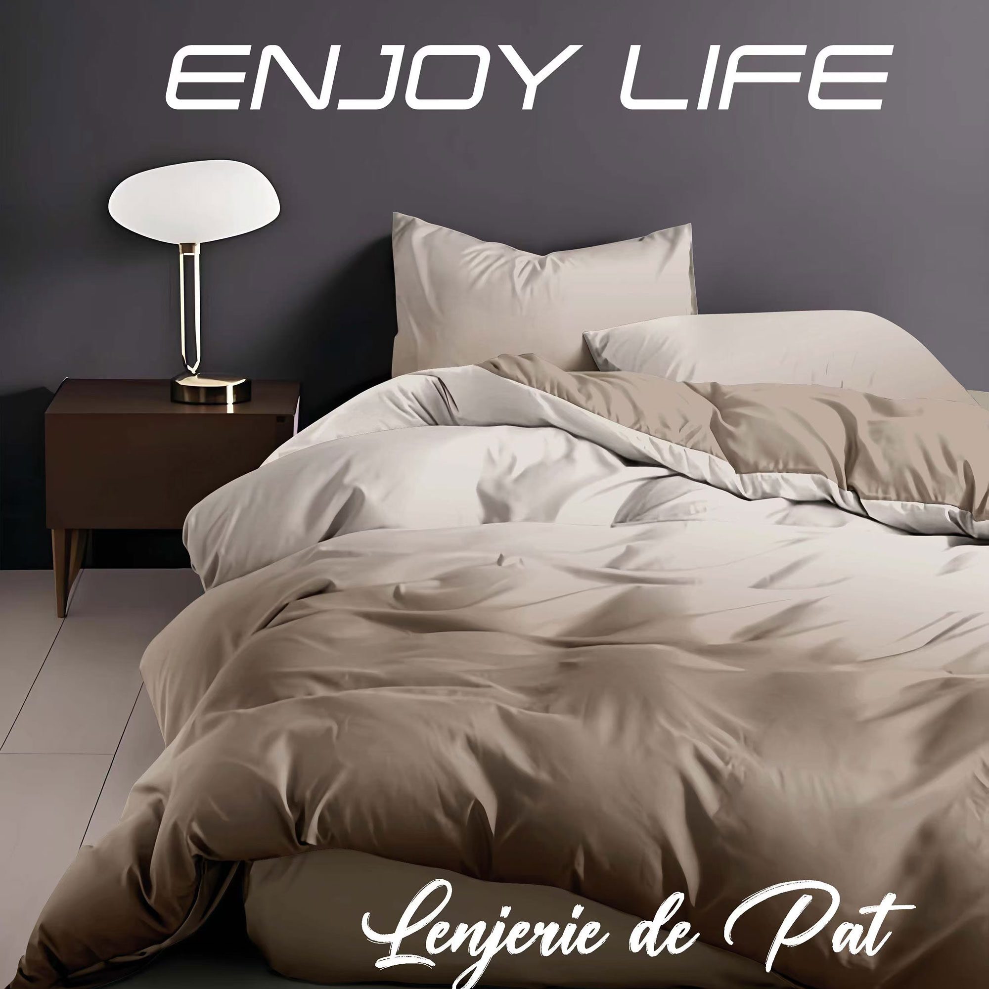 Lenjerie de pat bumbac finet “Enjoy Life” – 4 piese, Model 16986 Lenjerie de pat bumbac finet “Enjoy Life” – 4 piese, Model 16986