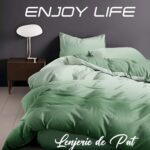 Lenjerie de pat bumbac finet “Enjoy Life” – 4 piese, Model 16987