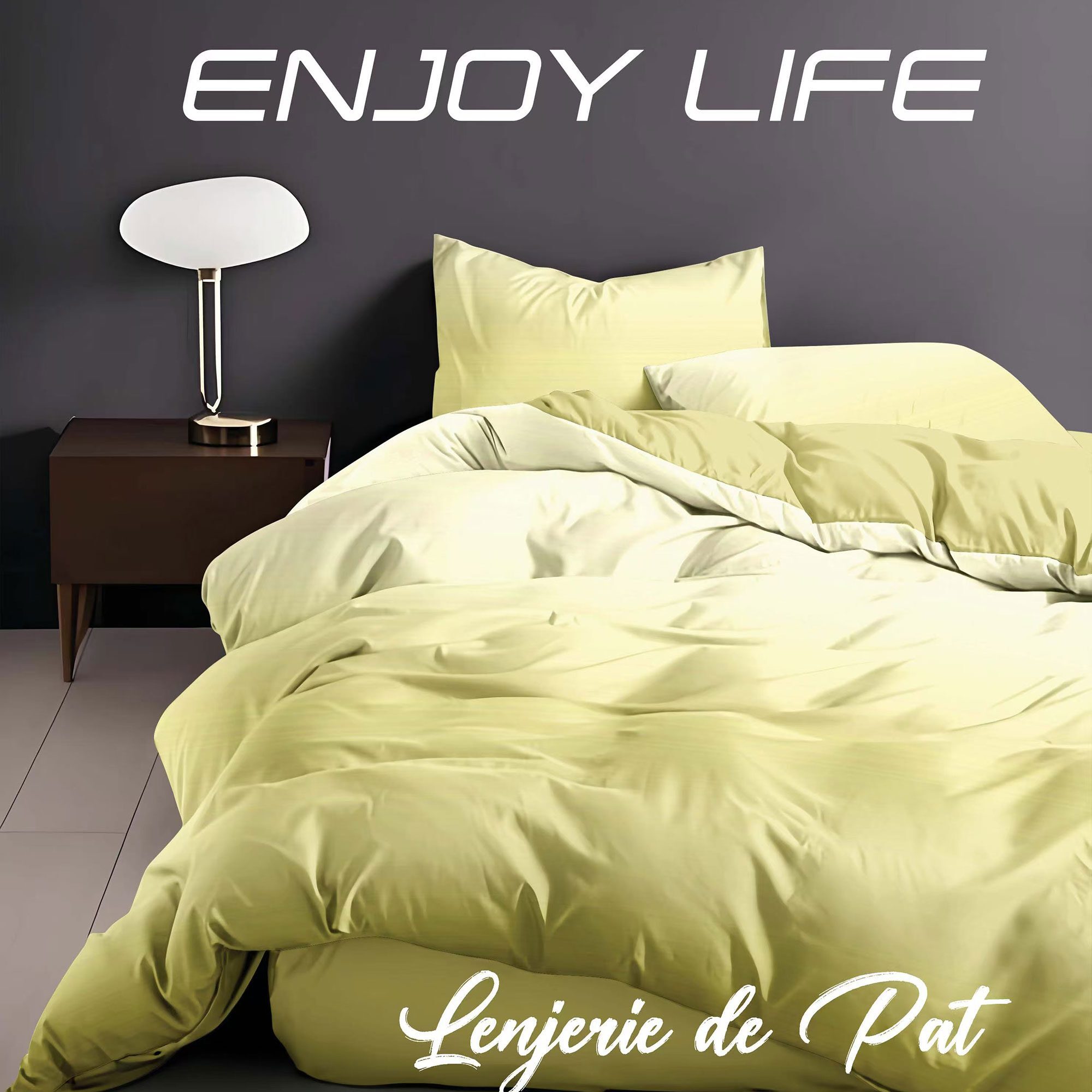 Lenjerie de pat bumbac finet “Enjoy Life” – 4 piese, Model 16988 Lenjerie de pat bumbac finet “Enjoy Life” – 4 piese, Model 16988