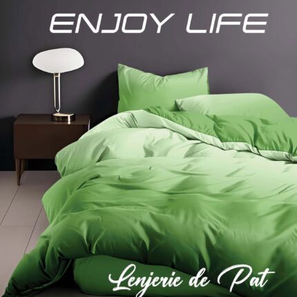 Lenjerie de pat bumbac finet “Enjoy Life” – 4 piese, Model 16990