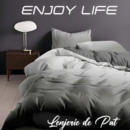 Lenjerie de pat bumbac finet “Enjoy Life” – 4 piese, Model 16993