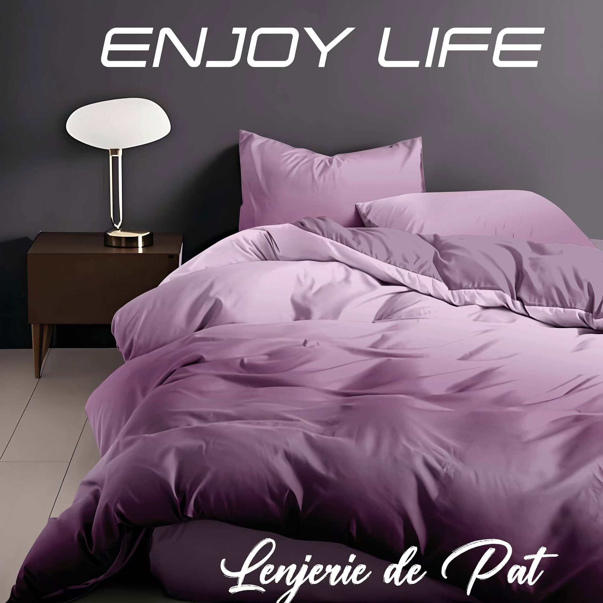 Lenjerie de pat bumbac finet “Enjoy Life” – 4 piese, Model 16995 Lenjerie de pat bumbac finet “Enjoy Life” – 4 piese, Model 16995
