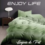 Lenjerie de pat bumbac finet “Enjoy Life” – 4 piese, Model 16996