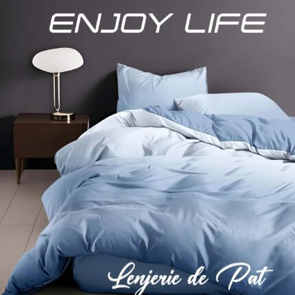 Lenjerie de pat bumbac finet “Enjoy Life” – 4 piese, Model 16999