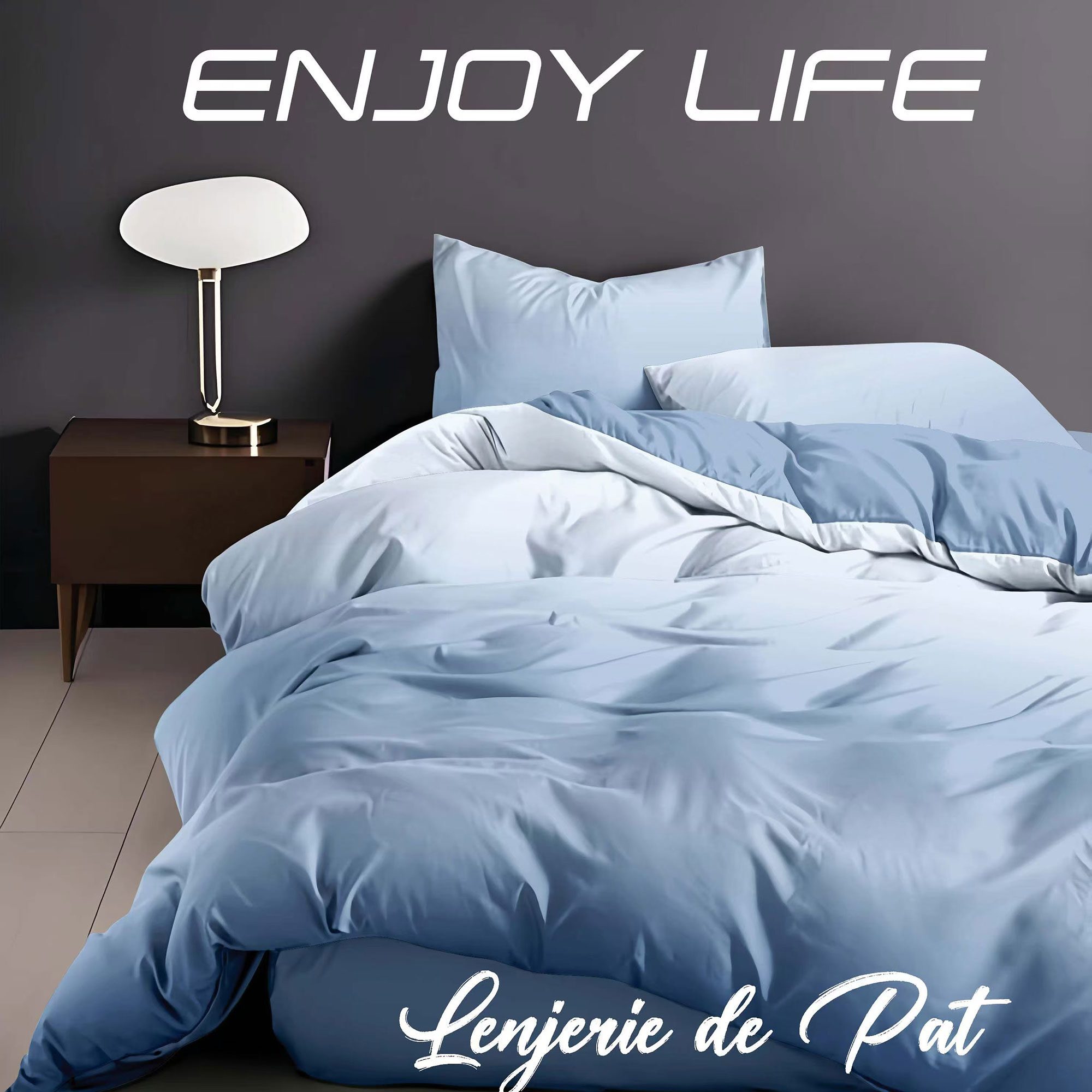 Lenjerie de pat bumbac finet “Enjoy Life” – 4 piese, Model 16999 Lenjerie de pat bumbac finet “Enjoy Life” – 4 piese, Model 16999