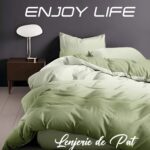 Lenjerie de pat bumbac finet “Enjoy Life” – 4 piese, Model 17001