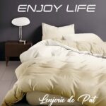 Lenjerie de pat bumbac finet “Enjoy Life” – 4 piese, Model 17002