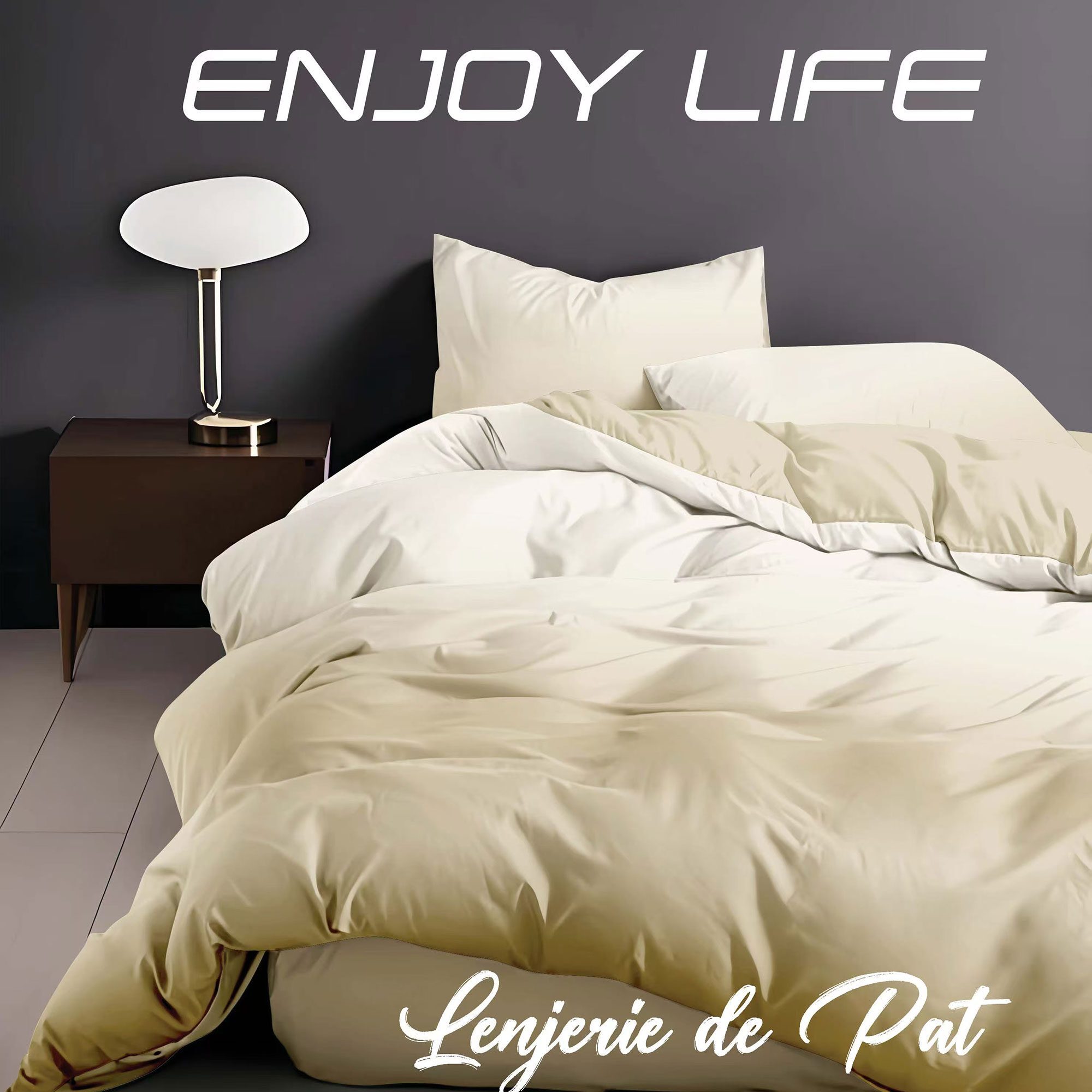 Lenjerie de pat bumbac finet “Enjoy Life” – 4 piese, Model 17002 Lenjerie de pat bumbac finet “Enjoy Life” – 4 piese, Model 17002