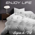 Lenjerie de pat bumbac finet “Enjoy Life” – 4 piese, Model 17004