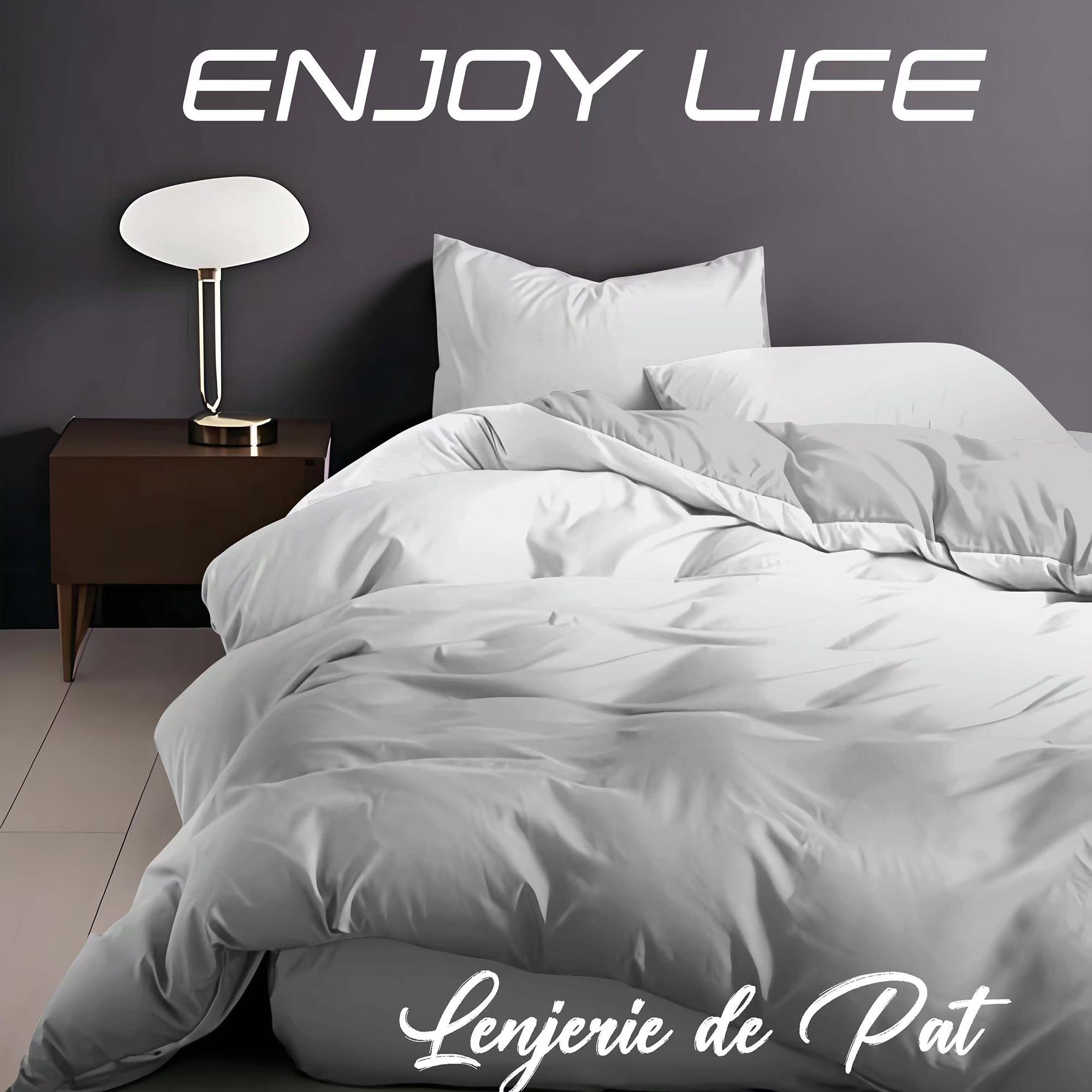 Lenjerie de pat bumbac finet “Enjoy Life” – 4 piese, Model 17004 Lenjerie de pat bumbac finet “Enjoy Life” – 4 piese, Model 17004