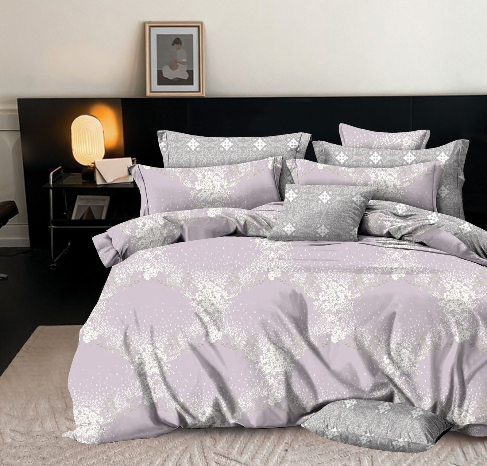 Lenjerie de pat bumbac finet Exclusive – 6 piese, Model 15168 - imagine 2 Lenjerie de pat bumbac finet Exclusive – 6 piese, Model 15168 - imagine 2